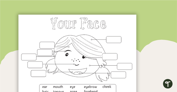 Face Labeling Activity - BW teaching resource