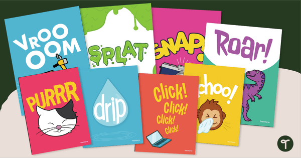 Onomatopoeia Examples - Word Wall Display