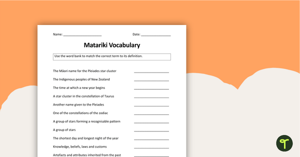 Matariki Worksheets teaching resource