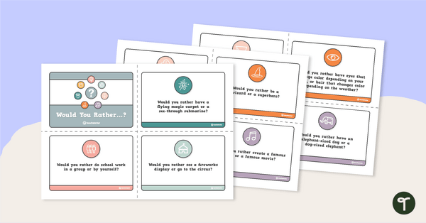 Outer Space Themed - English Would You Rather? Task Cards Bundle