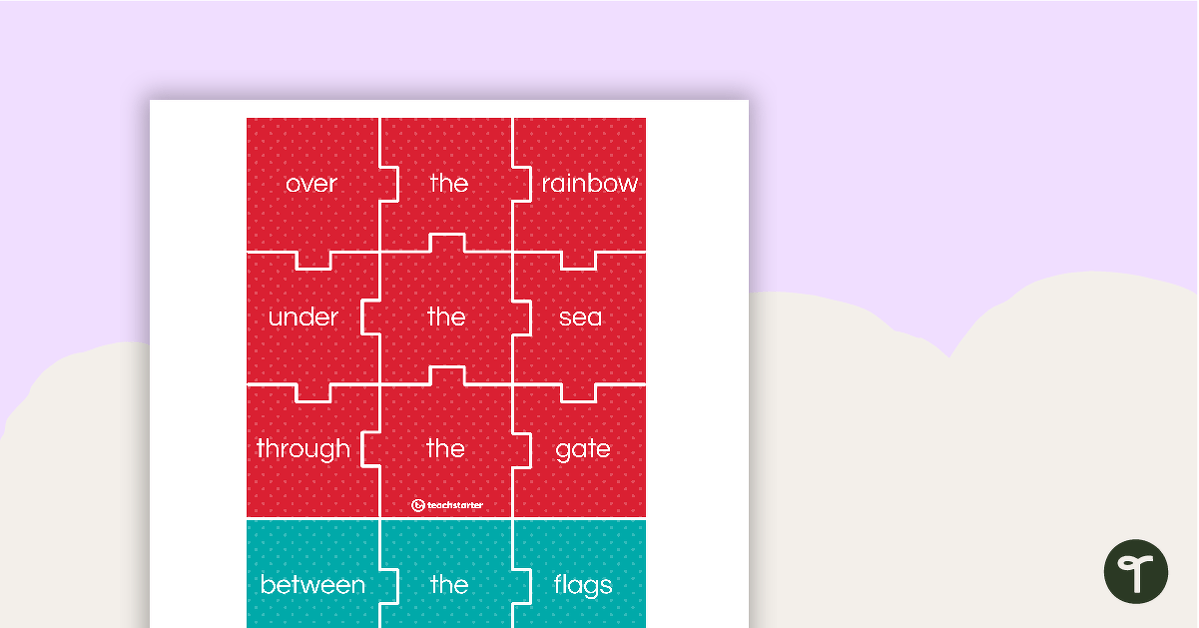 Prepositional Phrase Mini Jigsaw Puzzle teaching resource