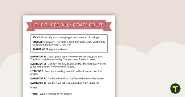 Preview image for Readers' Theatre Script - Three Billy Goats Gruff - teaching resource