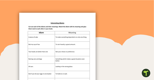 Image of Interesting Idioms Worksheet