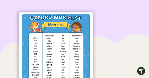 Oxford Wordlist Mats - Words 1 to 354 teaching resource
