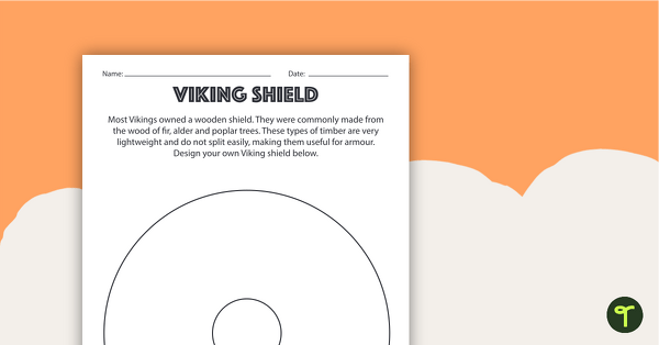 Viking Helmet and Shield Worksheets teaching resource