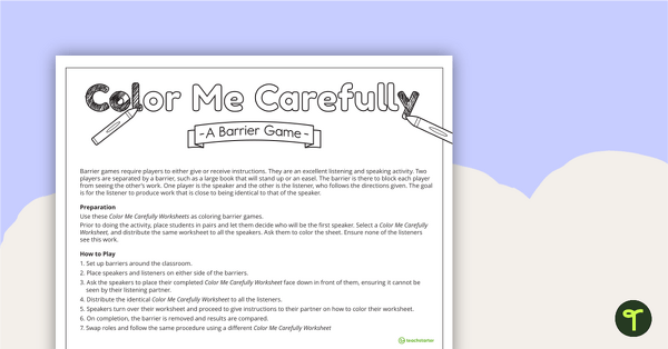 Preview image for Color Me Carefully Game - teaching resource