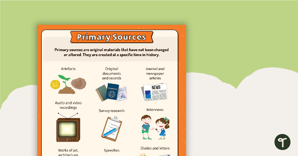 Primary Sources Poster (Alternate Version) teaching resource