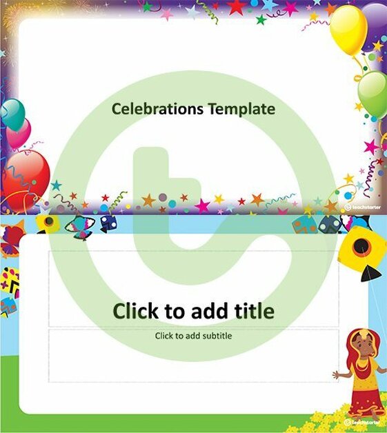 Celebrations – PowerPoint Template teaching resource