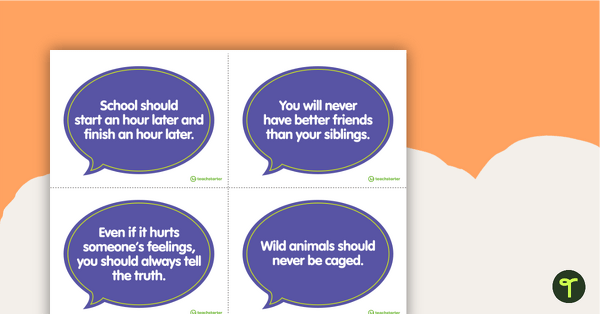 Opinion Prompt Cards – Set 2 teaching resource