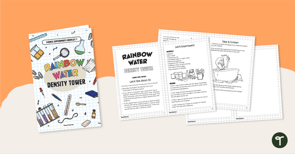 Rainbow Water Density Tower - Science Experiment Booklet teaching resource