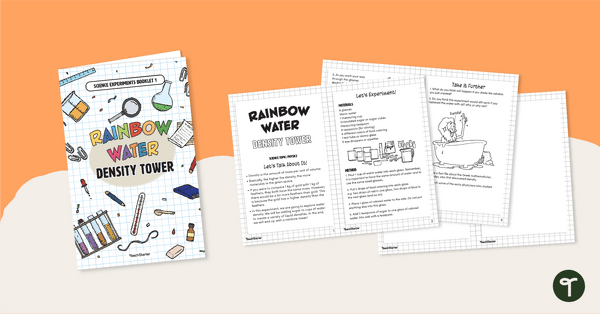 Image of Rainbow Water Density Tower - Science Experiment Booklet