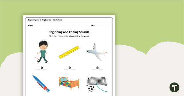 Preview image for Beginning and Ending Sounds - Vowels - Worksheets - teaching resource