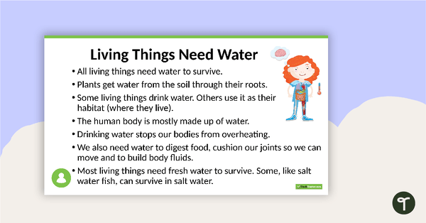 Living Things Need Water PowerPoint teaching resource