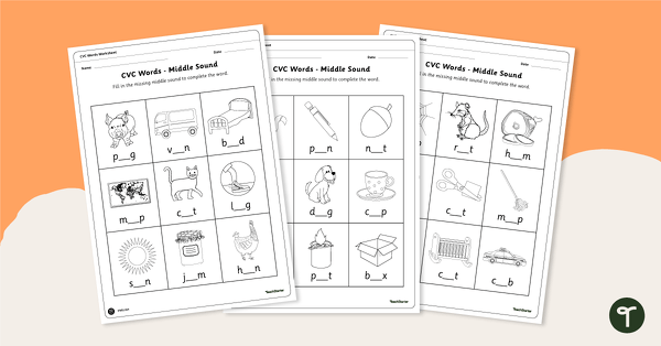 Preview image for CVC Worksheets - teaching resource