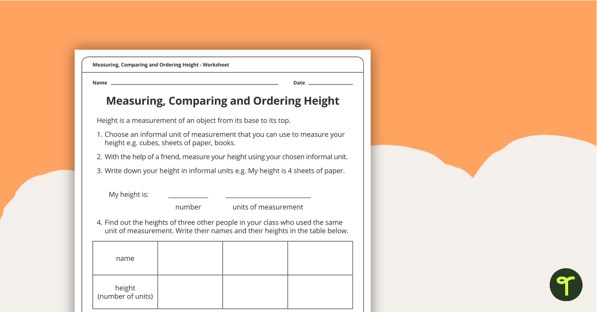 Grade 1 Comparing length & height math school worksheets for
