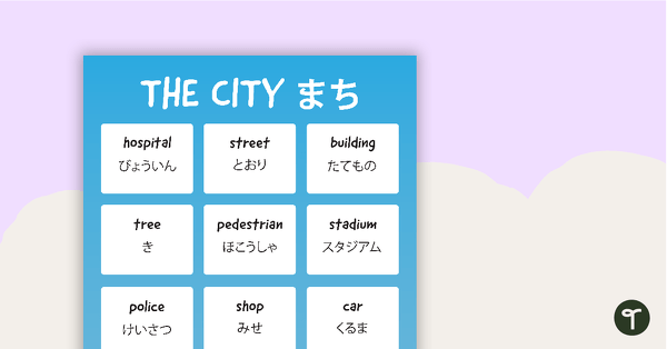 Hiragana In the City Poster teaching resource