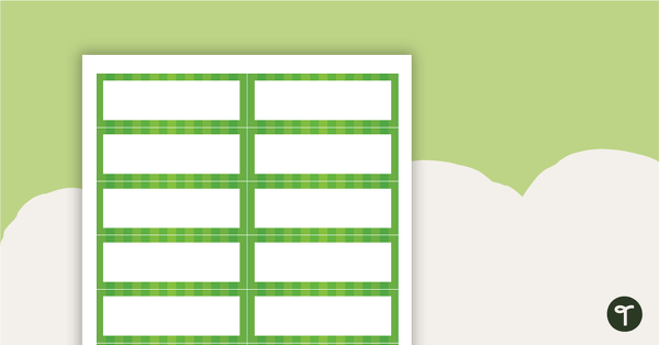 Desk Name Tags - Green Stripes teaching resource