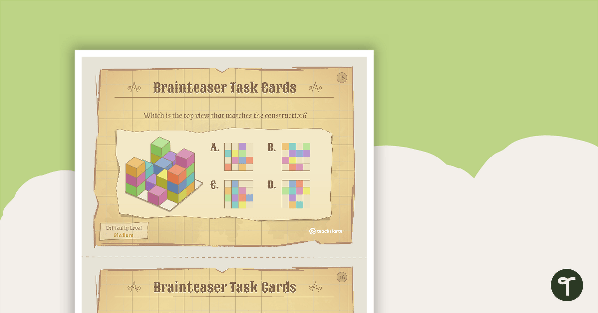 Visual Brainteaser Task Cards teaching resource