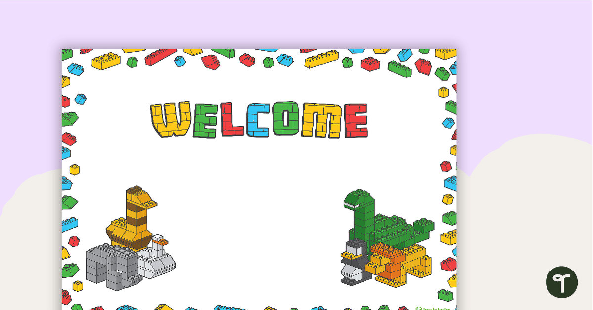 Block Beasties - Welcome Sign and Name Tags teaching resource