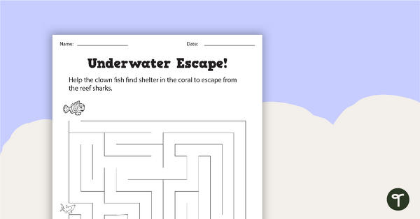 Underwater Escape! - Maze teaching resource