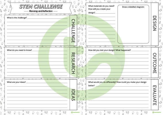 STEM Planning and Reflection Sheet - Upper teaching resource