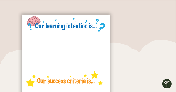 Image of Learning Intention and Success Criteria Posters