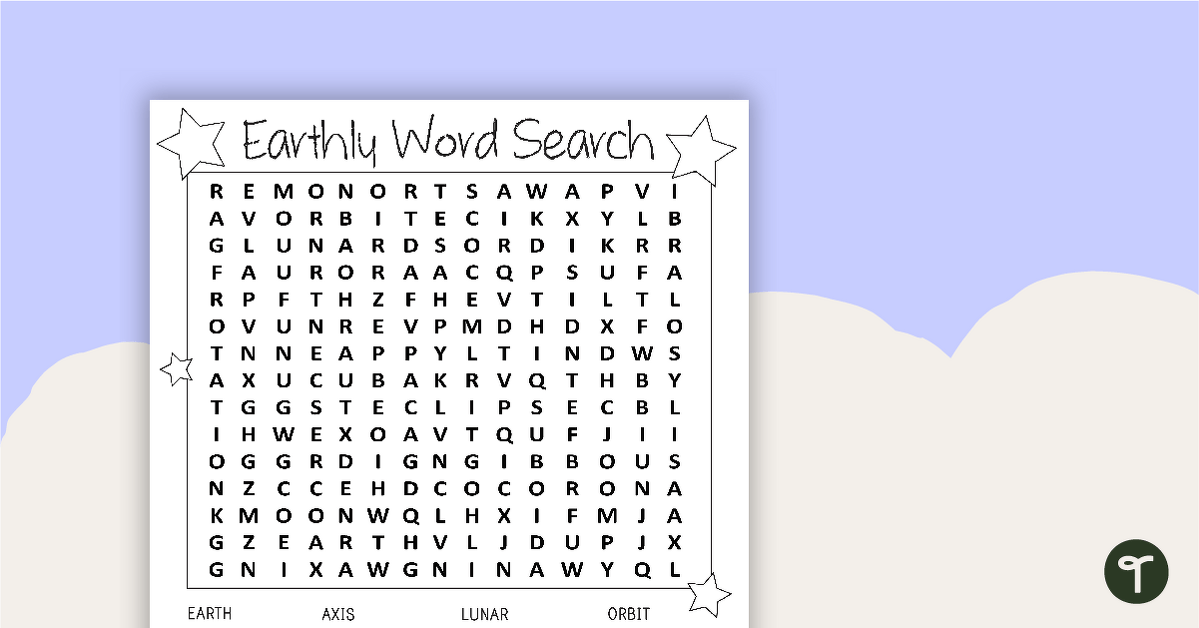 Earthly Word Search with Answers teaching resource