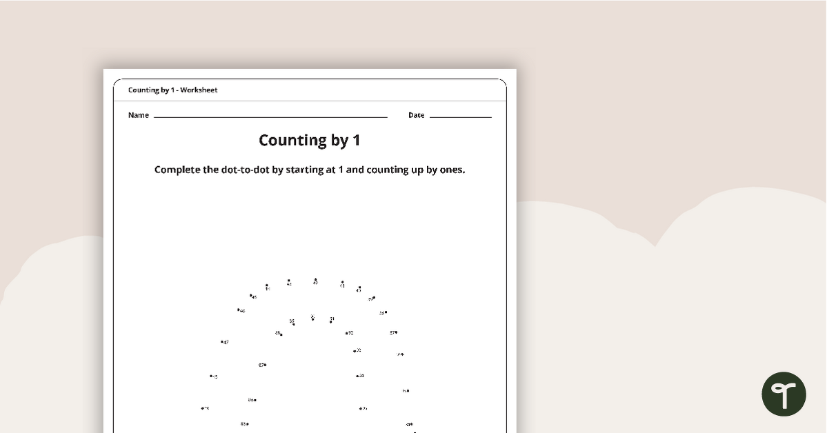 Dot-to-Dot Drawing - Counting by 1 - Caterpillar teaching resource