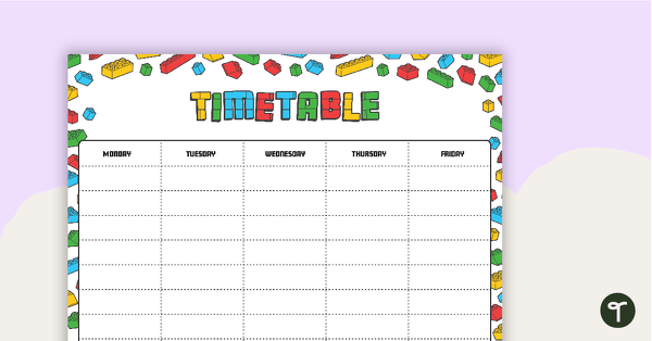 Block Beasties - Weekly Timetable teaching resource