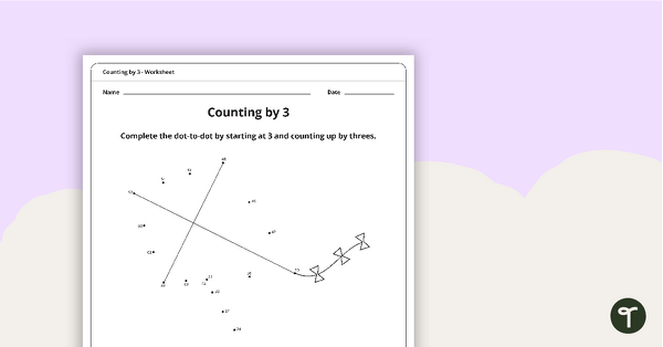Go to Dot-to-Dot Drawing - Counting by 3 - Kite teaching resource