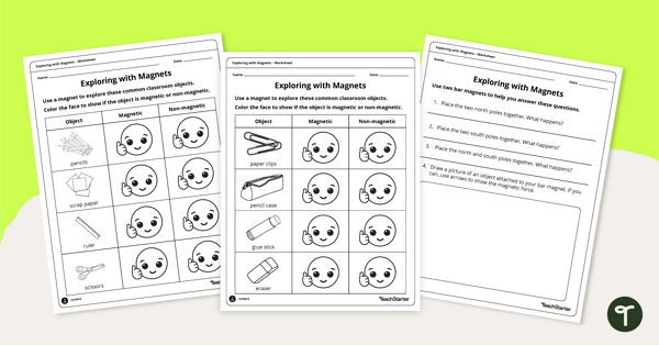 Image of Exploring Magnets Worksheets