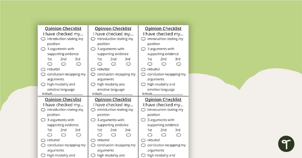 Preview image for Opinion Writing Checklist - teaching resource