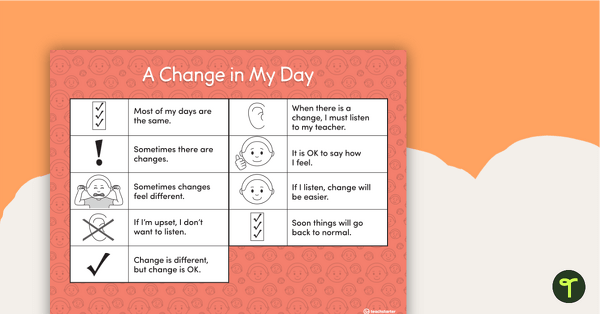 Preview image for Social Stories - A Change in My Day - teaching resource