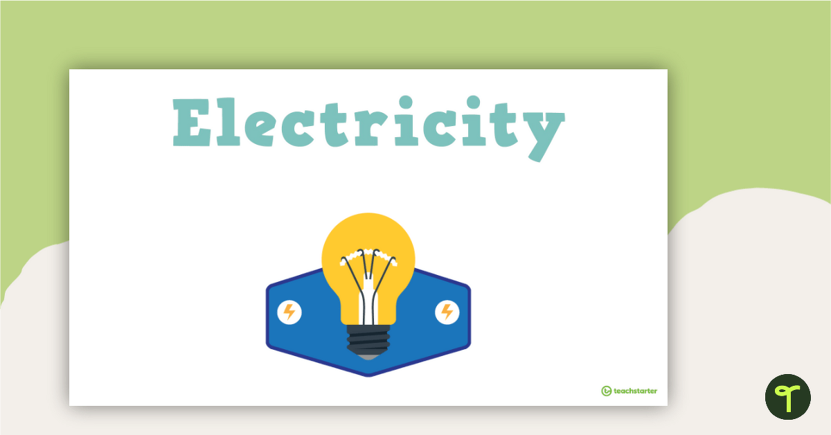 Electricity Theme – PowerPoint Template teaching resource