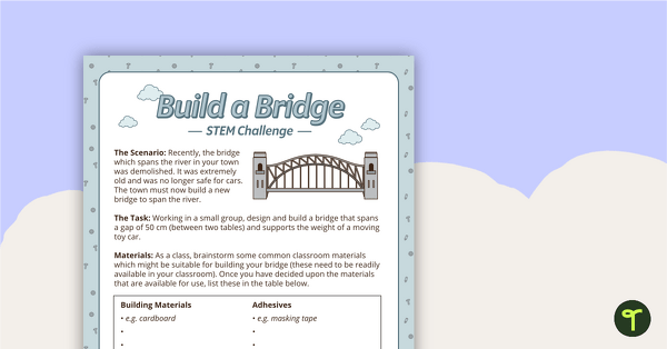 Preview image for STEM Investigation - Build A Bridge - teaching resource