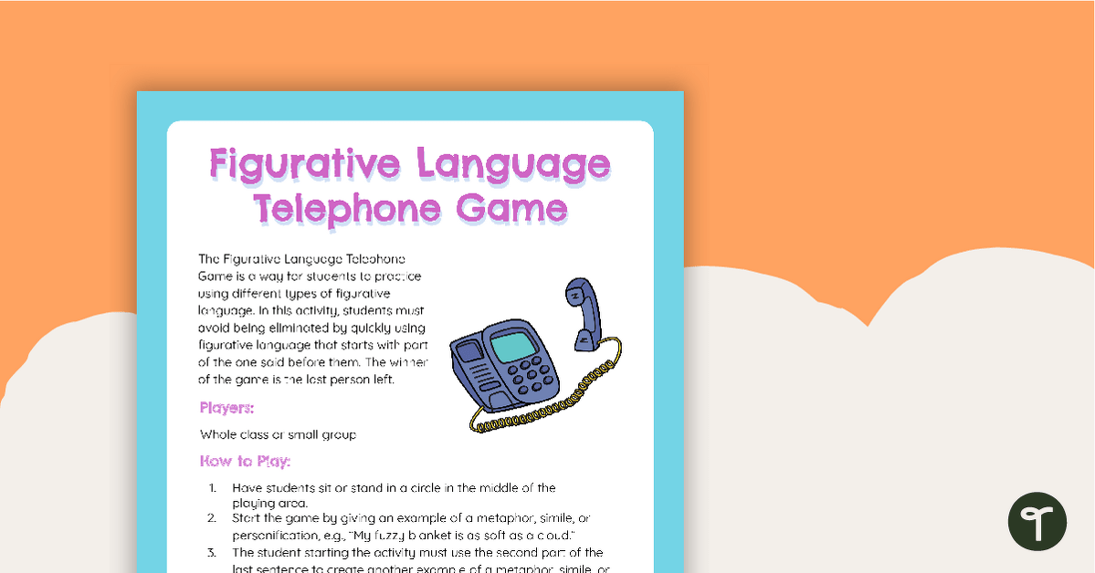 Figurative Language Telephone Game teaching resource