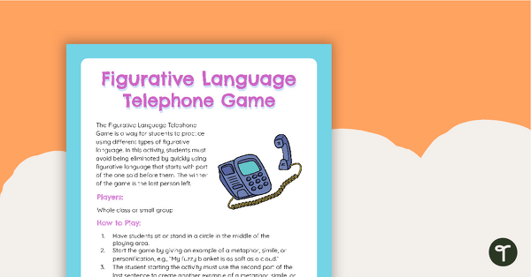 Preview image for Figurative Language Telephone Game - teaching resource