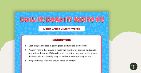 Roll It! Read It! Write It! - Dolch Grade 2 Sight Words teaching resource