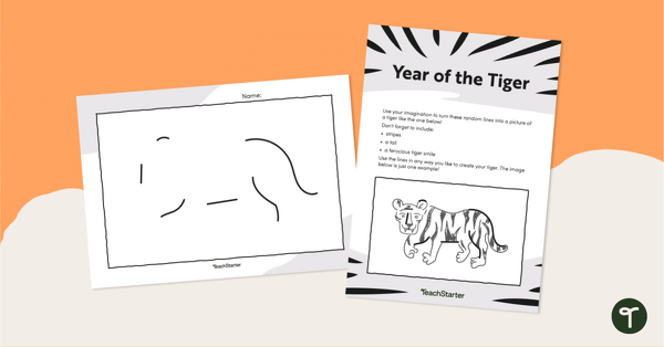 Preview image for Tiger Drawing Activity - Lunar New Year - teaching resource