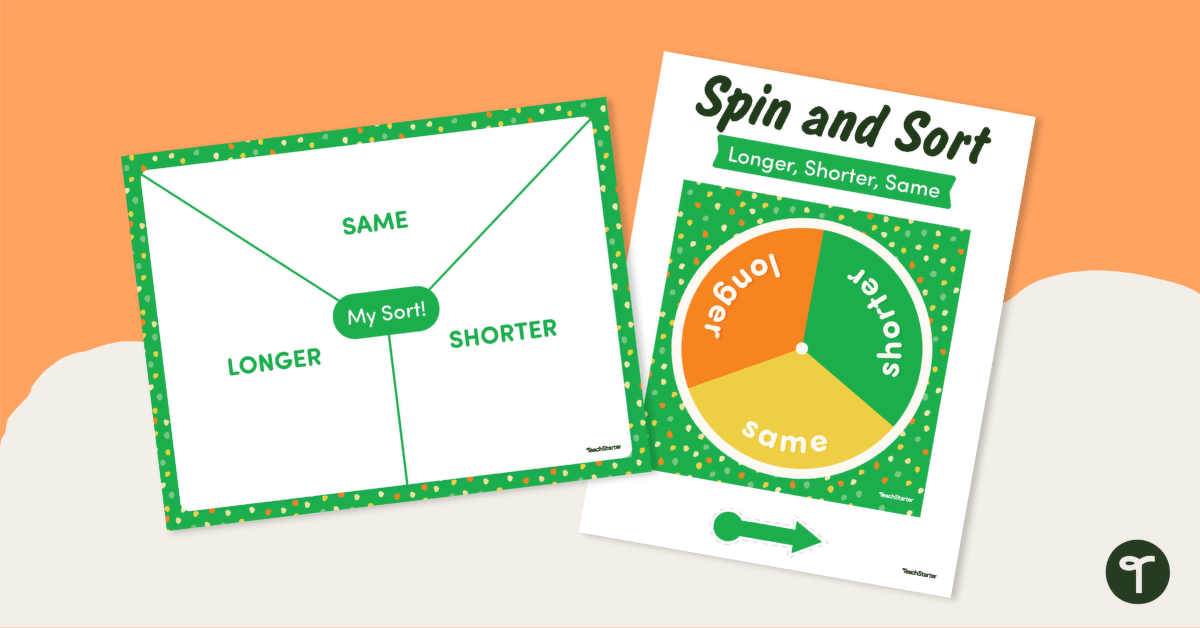 Spin and Sort – Longer, Shorter, Same teaching resource