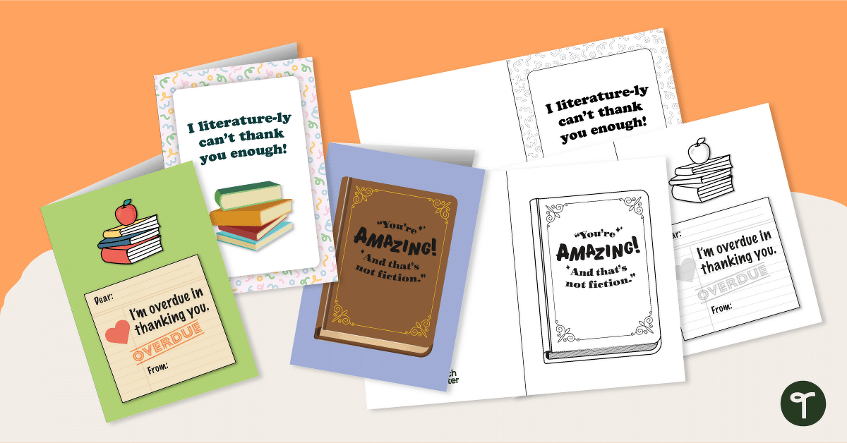 Thank a Librarian - Greeting Card Pack teaching resource