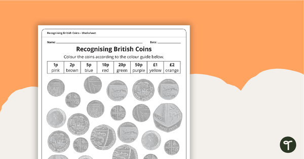 去to Recognising British Coins – Worksheet teaching resource