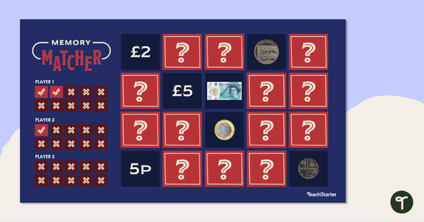 Go to Memory Matcher PowerPoint – British Coins and Notes teaching resource