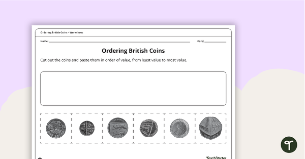 Preview image for Ordering British Coins – Worksheet - teaching resource