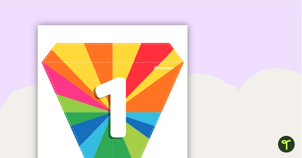 Rainbow Starburst - Letters and Numbers Bunting teaching resource