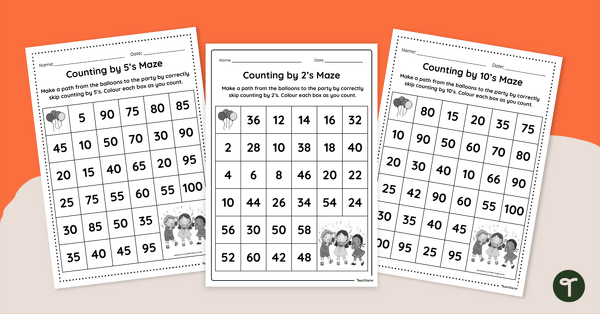 Go to Counting by 2's, 5's and 10's Maze teaching resource