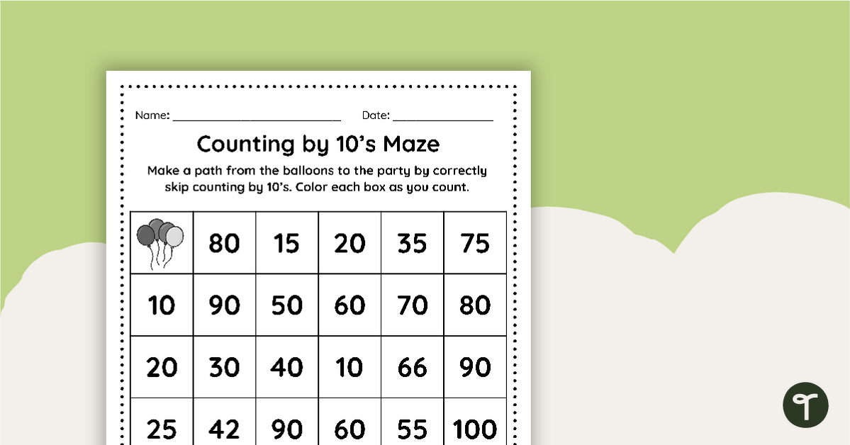 Counting by 10's Maze
