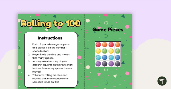 Preview image for Rolling to 100 Board Game - teaching resource