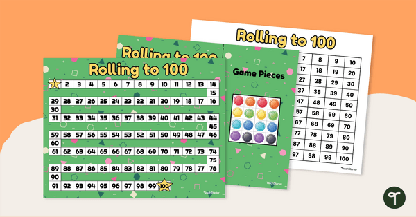 Rolling to 100 Board Game teaching resource