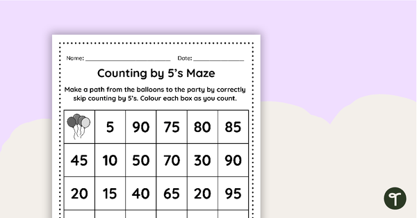 Preview image for Counting by 5's Maze - teaching resource